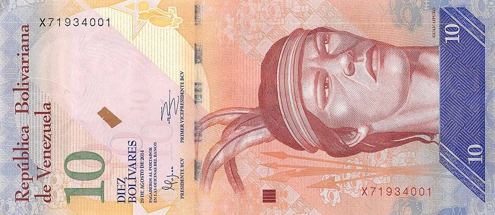 P 90e Venezuela 10 Bolivares Year 2014