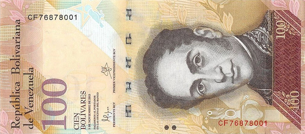 P 93j Venezuela 100 Bolivares Year 2015