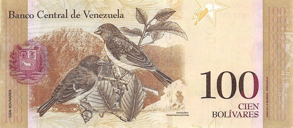 P 93j Venezuela 100 Bolivares Year 2015