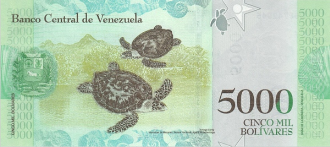 P 97c Venezuela 5000 Bolivares Year 2017