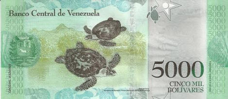 P 97b Venezuela 5000 Bolivares Year 2017