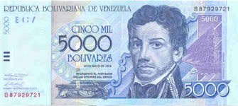 P 84c Venezuela 5000 Bolivares Year 2004