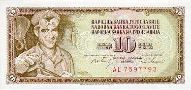P 82c Yugoslavia 10 Dinars Year 1968