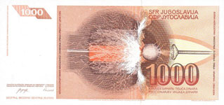 P107 Yugoslavia 1000 Dinars Year 1990