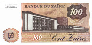 P29b Zaire 100 Zaires Year 1985