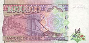 Zaire P45S-1.000.000 Zaires Year 1993 SPECIMEN