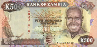 P35 Zambia 500 Kwacha Year nd