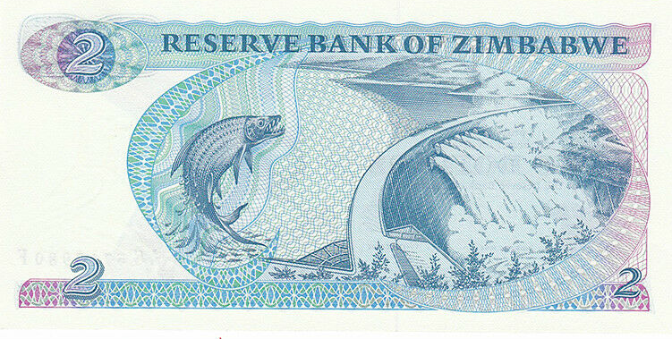 P  1c Zimbabwe 2 Dollars Year 1994