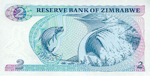 P  1d Zimbabwe 2 Dollar Year 1994