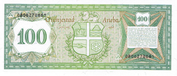 P 5 Aruba 100 Florin year 1986