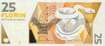 P17a Aruba 25 Florin Year 2003