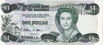 P43a/b Bahamas 1 Dollar Year nd V