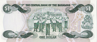 P43a/b Bahamas 1 Dollar Year nd V