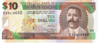 P68 Barbados 10 Dollars Year 2007