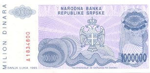 P155 Bosnia Herzegovina 100.000 Dinara Year 1993