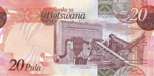 P31a Botswana 20 Pula year 2009