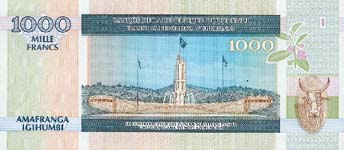 P39c Burundi 1000 Francs Year 2000