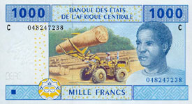 P607 C Chad   1000 Francs Year 2002