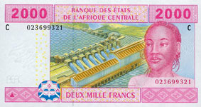 P608 C Chad   2000 Francs Year 2002
