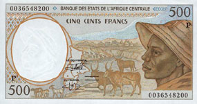 P601 P Chad 500 Francs Year 2000