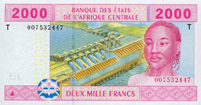 P108 T Congo Republic   2000 Francs Year 2002