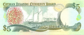 P12 Cayman Islands 5 Dollar Year 1991