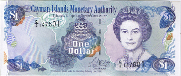P21b Cayman Islands 1 Dollar year 1998