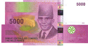 P18 Comores 5000 francs year 2006