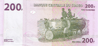 P 95 Congo Dem. Rep. 200 Francs Year 2000 (Gieseke sign)
