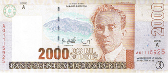 P265 Costa Rica 2000 Colones Year 1997