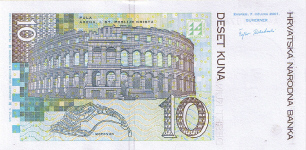 P38 Croatia 10 Kuna year 2001