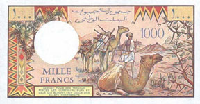 P37d Djibouti 1000 Francs Year nd