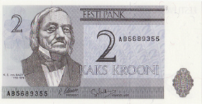 P70 Estonia 2 Krooni Year 1992