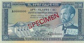 P28S Ethiopia 50 Dollar Specimen