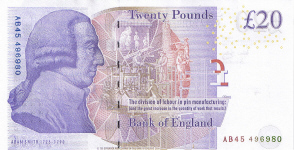 P392a Great Britain 20 Pounds Year 2007