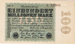 P107c Germany 100 Million Mark year 1923