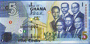 P38a Ghana 5 Cedis Year 2007