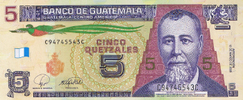 P116 Guatamala 5 Quatzales Year 2008