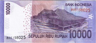 P150 Indonesia 10000 Ruphia Year 2010