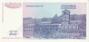 P130 Yugoslavia 50.000 Dinars Year 1993 V