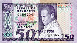 P 62 Madagascar 50 Francs Year nd