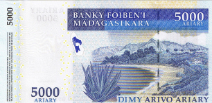 P 91b Madagascar 5000 Ariary year nd