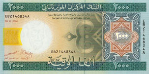 P14a Mauritania 2000 Ouguiya Year 2004