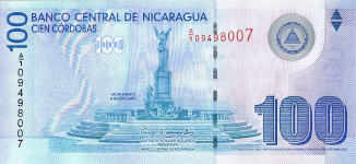 P204a Nicaragua 100 Cordobas year nd (2009)