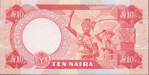 P25f/g Nigeria 10 Naira Year nd/02/03