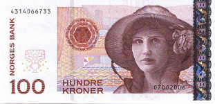 P49 Norway 100 Kronur Year 2006