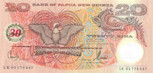 P27 Papua New Guinea 20 Kina Year nd Polymer