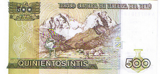 P134b 500 Intis Peru Year 1987