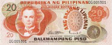 P162 Philippines 20 Pesos Year nd