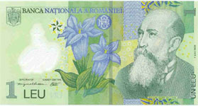 P117 Romania   1 Lei Year 2005 Polymer